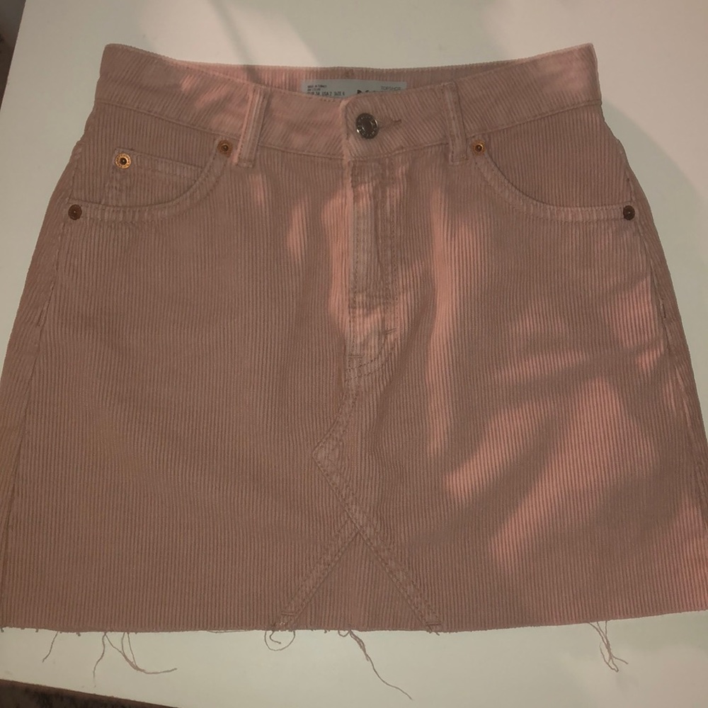 Top shop Moto Pink Corduroy Skirt